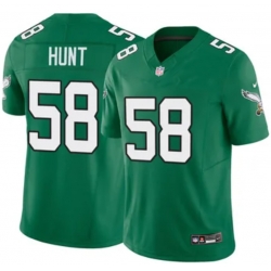 Men Philadelphia Eagles Nike Jalyx Hunt #58 Kelly Green Stitched NFL Jersey