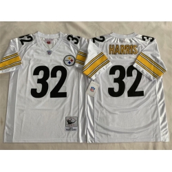 Men Pittsburgh Steelers 32 Franco Harris White Stitched Football Jersey