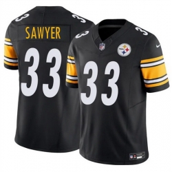 Men Pittsburgh Steelers 33 Jack Sawyer Black 2025 Draft F U S E  Vapor Limited Stitched Football Jersey