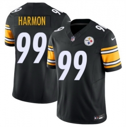 Men Pittsburgh Steelers 99 Derrick Harmon Black 2025 Draft F U S E  Vapor Limited Stitched Football Jersey