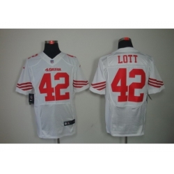 Nike San Francisco 49ers 42 Ronnie Lott White Elite NFL Jersey