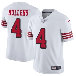 Nike 49ers #4 Nick Mullens White Rush Youth Stitched NFL Vapor Untouchable Limited Jersey