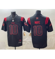 Men New England Patriots 10 Drake Maye Black 2025 F U S E   Stranger Things Edition Vapor Limited Stitched Football Jersey