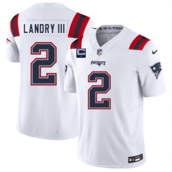 Men New England Patriots 2 Harold Landry III White 2025 F U S E  With 1 Star C Patch Vapor Limited Stitched Football Jersey