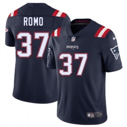 Men New England Patriots 37 Parker Romo Navy 2025 Vapor Limited Stitched Football Jersey