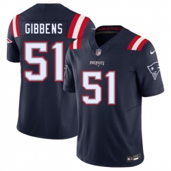 Men New England Patriots 51 Jack Gibbens Navy 2025 F U S E  Vapor Limited Stitched Football Jersey
