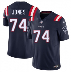 Men New England Patriots 74 Caleb Jones Navy 2025 F U S E  Vapor Limited Stitched Football Jersey