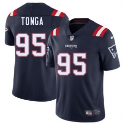 Men New England Patriots 95 Khyiris Tonga Navy 2025 Vapor Limited Stitched Football Jersey
