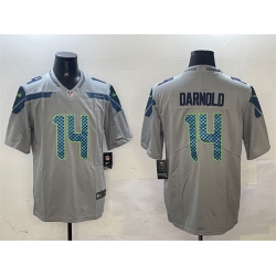 Men Seattle Seahawks 14 Sam Darnold Grey 2025 Vapor Limited Stitched Football Jersey