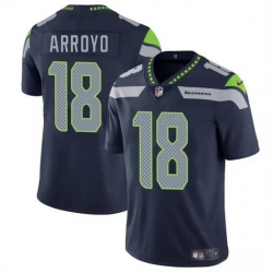 Men Seattle Seahawks 18 Elijah Arroyo Navy 2025 Draft Vapor Limited Stitched Football Jersey