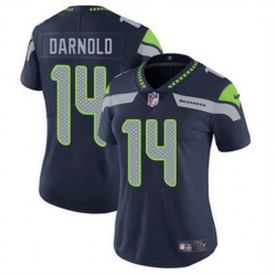 Women Seattle Seahawks 14 Sam Darnold Navy Vapor Limited Stitched Football Jersey