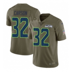 Youth Nike Seattle Seahawks 32 Chris Carson Limited Olive 2017 Salute to Service NFL Jersey