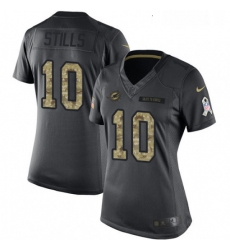 Womens Nike Miami Dolphins 10 Kenny Stills Limited Black 2016 Salute to Service NFL Jersey