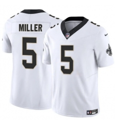 Men New Orleans Saints 5 Kendre Miller White 2025 F U S E Vapor Limited Stitched Football Jersey