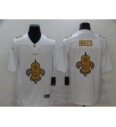 Nike New Orleans Saints 9 Drew Brees White Shadow Logo Limited Jersey