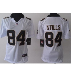 Women Nike New Orleans Saints 84 Kenny Stills White 84 game Jersey