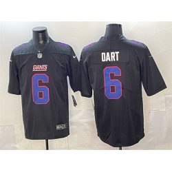 Men New York Giants 6 Jaxson Dart Black Fashion Vapor Untouchable Limited Stitched Football Jersey