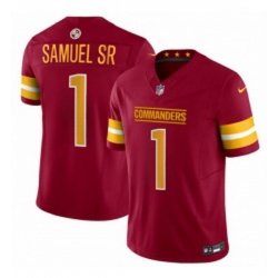 Men Washington Commanders 1 Deebo Samuel Sr Burgundy 2025 FUSE Vapor Limited Football Stitched Jersey
