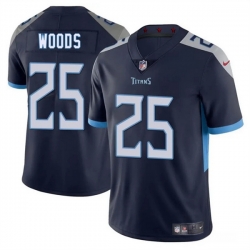 Men Tennessee Titans 25 Xavier Woods Navy 2025 Vapor Untouchable Stitched Jersey