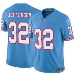 Men Tennessee Titans 32 Jermar Jefferson Blue 2025 F U S E  Throwback Vapor Limited Stitched Football Jersey