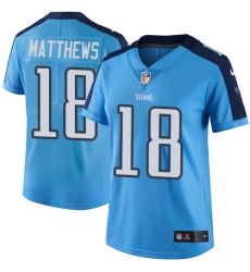 Nike Titans #18 Rishard Matthews Light Blue Team Color Womens Stitched NFL Vapor Untouchable Limited Jersey