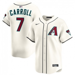Men Arizona Diamondbacks Nike Home Limited Jersey Cream Carroll Corbin 7