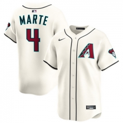 Men Arizona Diamondbacks Nike Home Limited Jersey Cream Marte Ketel 4