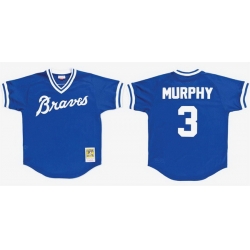 Men Atlanta Braves 3 Dale Murphy Royal Stitched Baseball Jersey