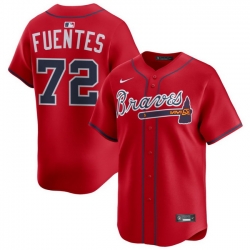 Men Atlanta Braves Nike Alternate Limited Jersey Red Fuentes Didier 72