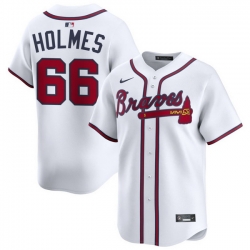 Men Atlanta Braves Nike Alternate Limited Jersey White Holmes Grant 66