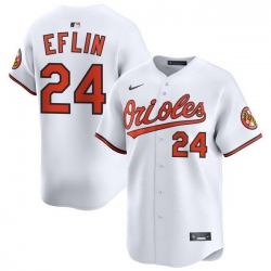 Men Baltimore Orioles Nike Home Limited Jersey White Eflin Zach 24