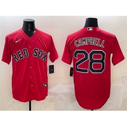 Men Boston Red Sox 28 Kristian Campbell Red Cool Base Stitched Baseball Jersey