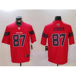 Men Houston Texans 87 Cade Stover Red Vapor Untouchable Stitched Footb
