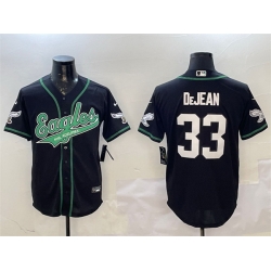 Men Philadelphia Eagles 33 Cooper DeJean Black Cool Base Stitched Baseb