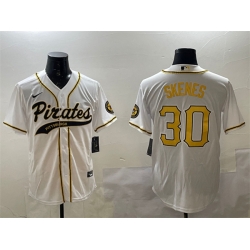 Men Pittsburgh Pirates 30 Paul Skenes White Cool Base Stitched Baseball Jersey
