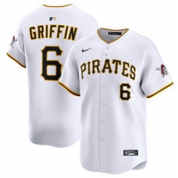 Men Pittsburgh Pirates  6 Konnor Griffin White 2026 Home Limited Stitched Baseball Jersey