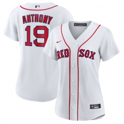 Women Boston Red Sox 19 Roman Anthony White Cool Base Stitched Jersey