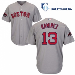 Youth Majestic Boston Red Sox 13 Hanley Ramirez Authentic Grey Road Cool Base 2018 World Series Champions MLB Jersey