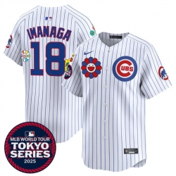 Men Chicago Cubs 18 Sh u014Dta Imanaga White 2025 Tokyo Series Limited Stitched Baseball Jersey