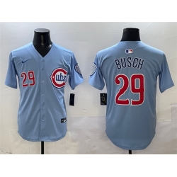 Men Chicago Cubs 29 Michael Busch Blue 2024 25 2nd Alternate Limited Stitched Baseball Jersey