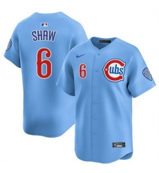 Men Chicago Cubs 6 Matt Shaw Blue 2024 25 2nd Alternate Limited Stitched Baseball Jersey