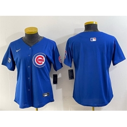 Women Chicago Cubs Blank Royal Ryne Sandberg Tribute Vapor Limited V2 Stitched Baseball Jersey