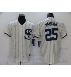 Men Chicago White Sox 25 Andrew Vaughn Cream Elite 2021 Field of Dreams Jersey