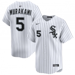 Men Chicago White Sox 5 Munetaka Murakami White 2025 Home Limited Stitched Baseball Jersey