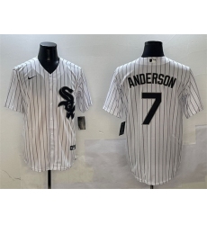 Men Chicago White Sox 7 Tim Anderson White Cool Base Stitched Baseball Jersey