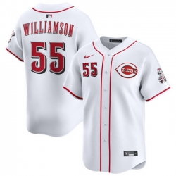 Men Cincinnati Reds Nike White Home Limited Custom Jersey Williamson Brandon 55