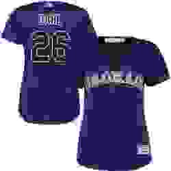 Womens Majestic Colorado Rockies 26 David Dahl Replica Purple Alternate 1 Cool Base MLB Jersey 