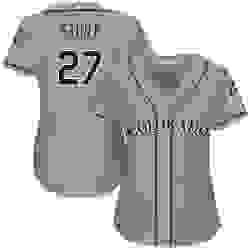 Womens Majestic Colorado Rockies 27 Trevor Story Authentic Grey Road Cool Base MLB Jersey