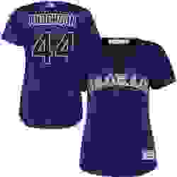 Womens Majestic Colorado Rockies 44 Tyler Anderson Replica Purple Alternate 1 Cool Base MLB Jersey 