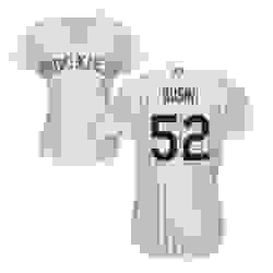 Womens Majestic Colorado Rockies 52 Chris Rusin Replica White Home Cool Base MLB Jersey 